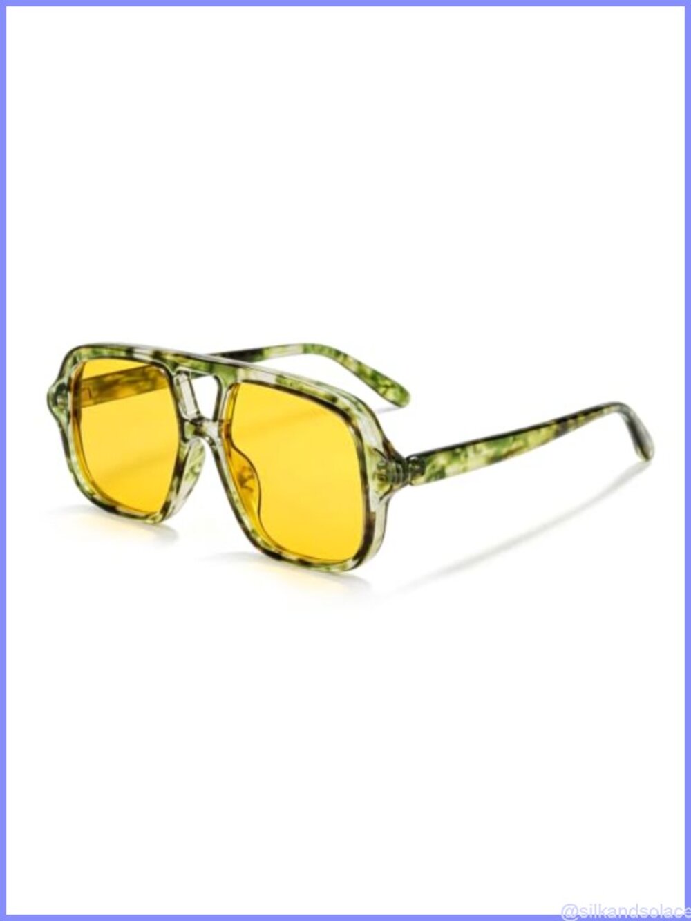 Oversized Retro Square Aviator Sunglasses UV400 Unisex Adult